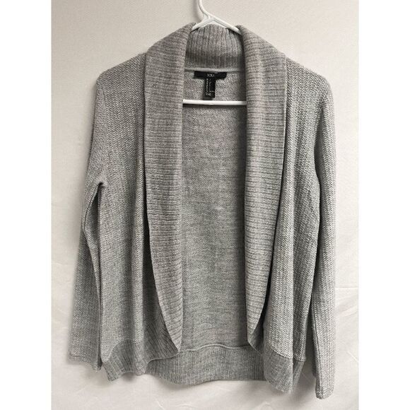 XXI Womens Swing Style Cardigan Sweater Size Small Shawl Collar Light Grey - Picture 1 of 5